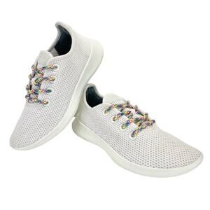 Allbirds TR Tree Runners Women Running Shoes Size 7 White/Rainbow Laced Sneakers